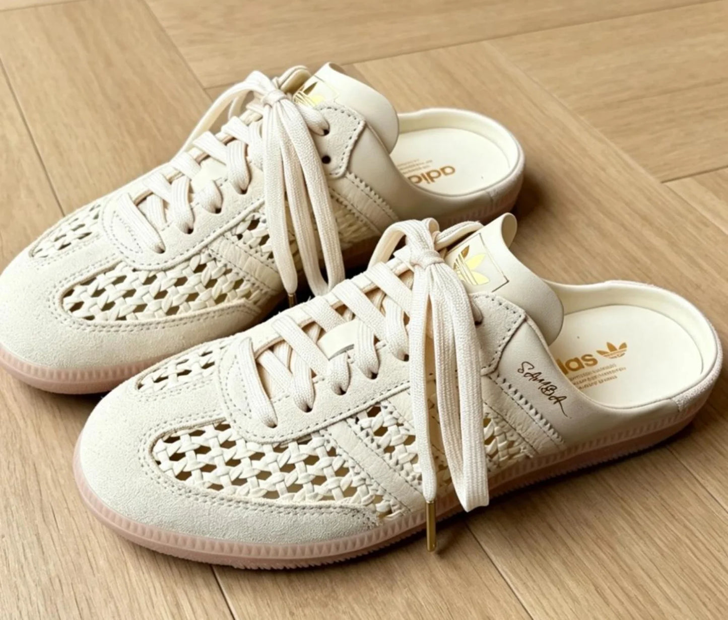 Samba Mule Woven Crew White